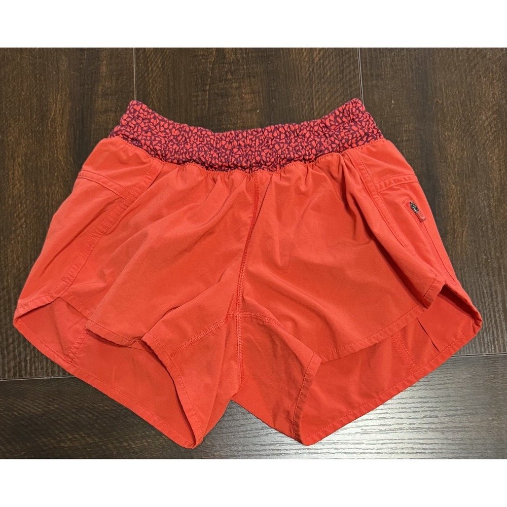 Lululemon Tracker Short III Alarming Miss Mosaic Red Running Shorts Size 4
